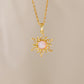 Sun Opal Pendant Necklace  [304 Stainless Steel]