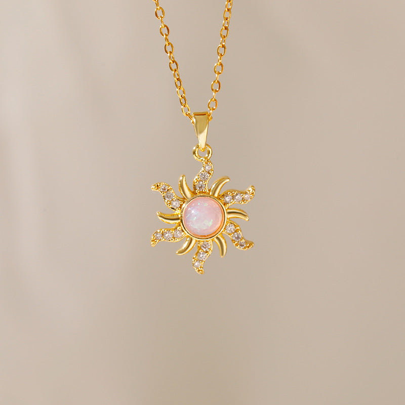 Sun Opal Anhängerkette [304 Edelstahl]