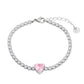 Heart Shape Rhinestones Bracelets [304 Stainless Steel]