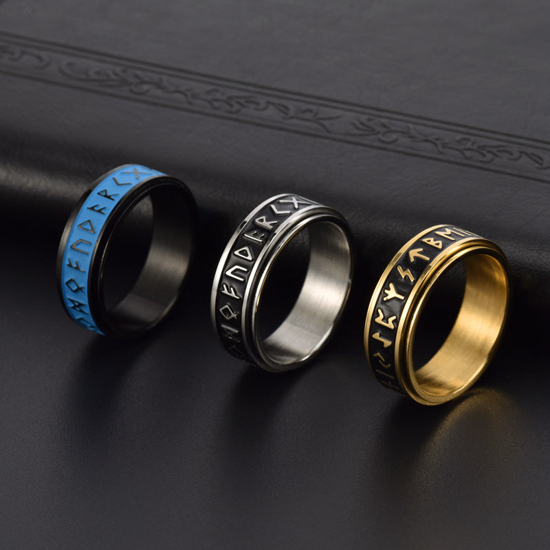 Ancient Letter Ring [304 Stainless Steel 18K Gold Plated]