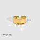 Streetwear Plating Leaf Heart Open Ring [304 Stainless Steel 18K Gold Plated]