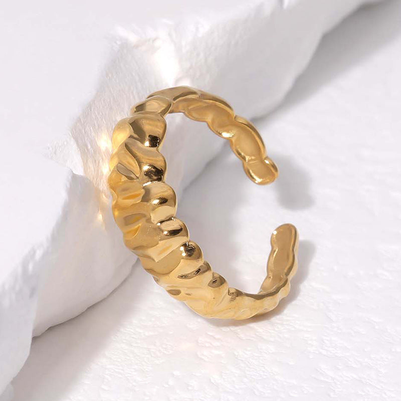 Pleated Ring [304 Stainless Steel 18K Gold Plated]