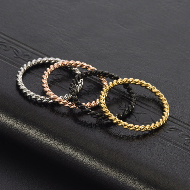 Twist Band Ring [Stainless Steel, 18K Gold Plated]