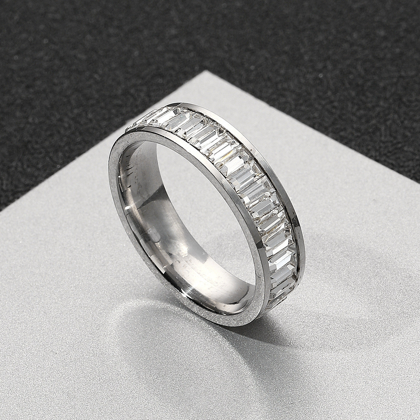 Zircon Band Ring [304 Stainless Steel]