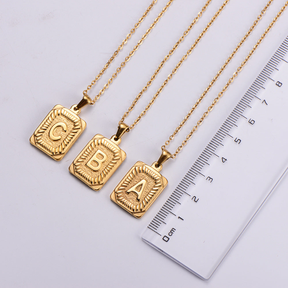 Simple Style Plating Letter Pendant Necklace [304 Stainless Steel,18K Gold Plated]