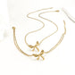 Bow Knot Bracelets/Anklet/Necklace/Set [304 Stainless Steel,18K Gold Plated]