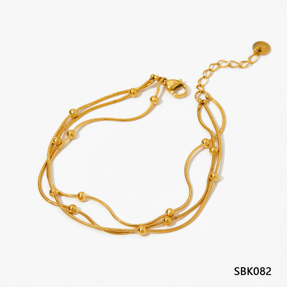 Braccialetti a catena miscela [acciaio inossidabile 304, oro 16K placcato]