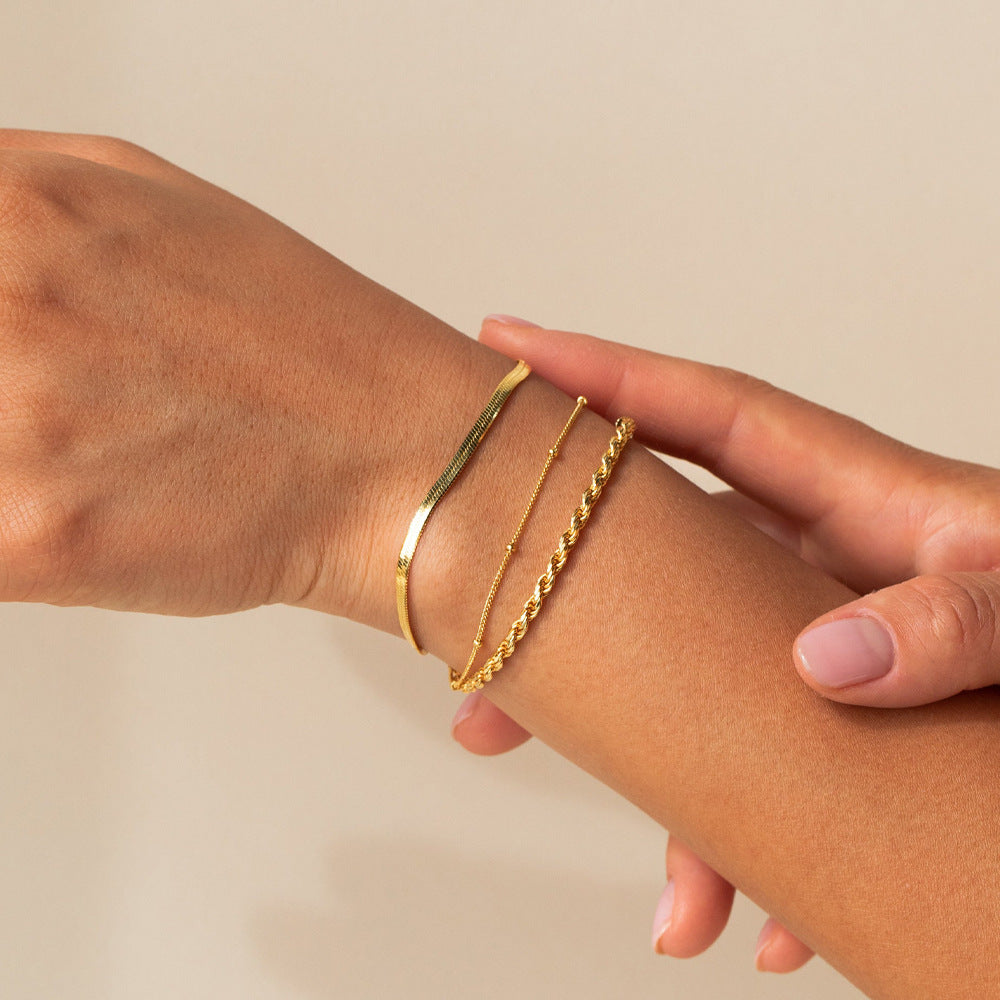 Chain Bracelets [316L Stainless Steel,18K Gold Plated]