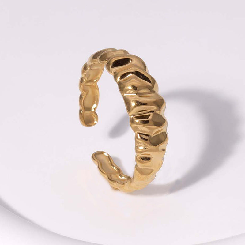 Pleated Ring [304 Stainless Steel 18K Gold Plated]