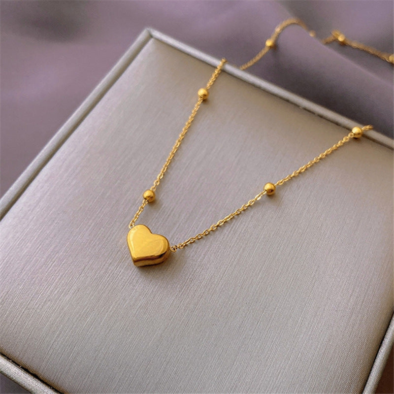 Heart Necklace [304 Stainless Steel,18K Gold Plated]