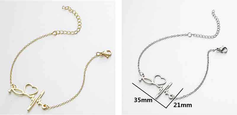 Fashion Shapes Chain Bracelet [201 Stainless Steel, 18K Gold Plated]