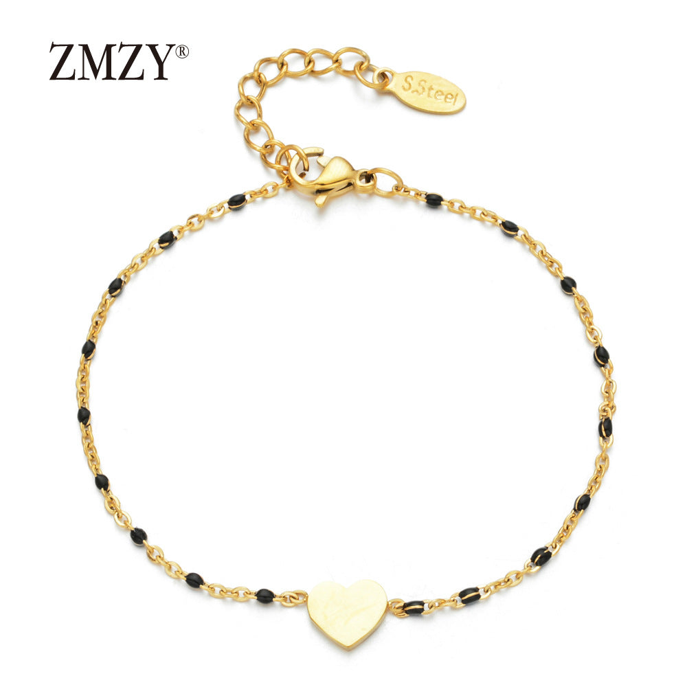 Heart Small Beads Bracelet [Stainless Steel]