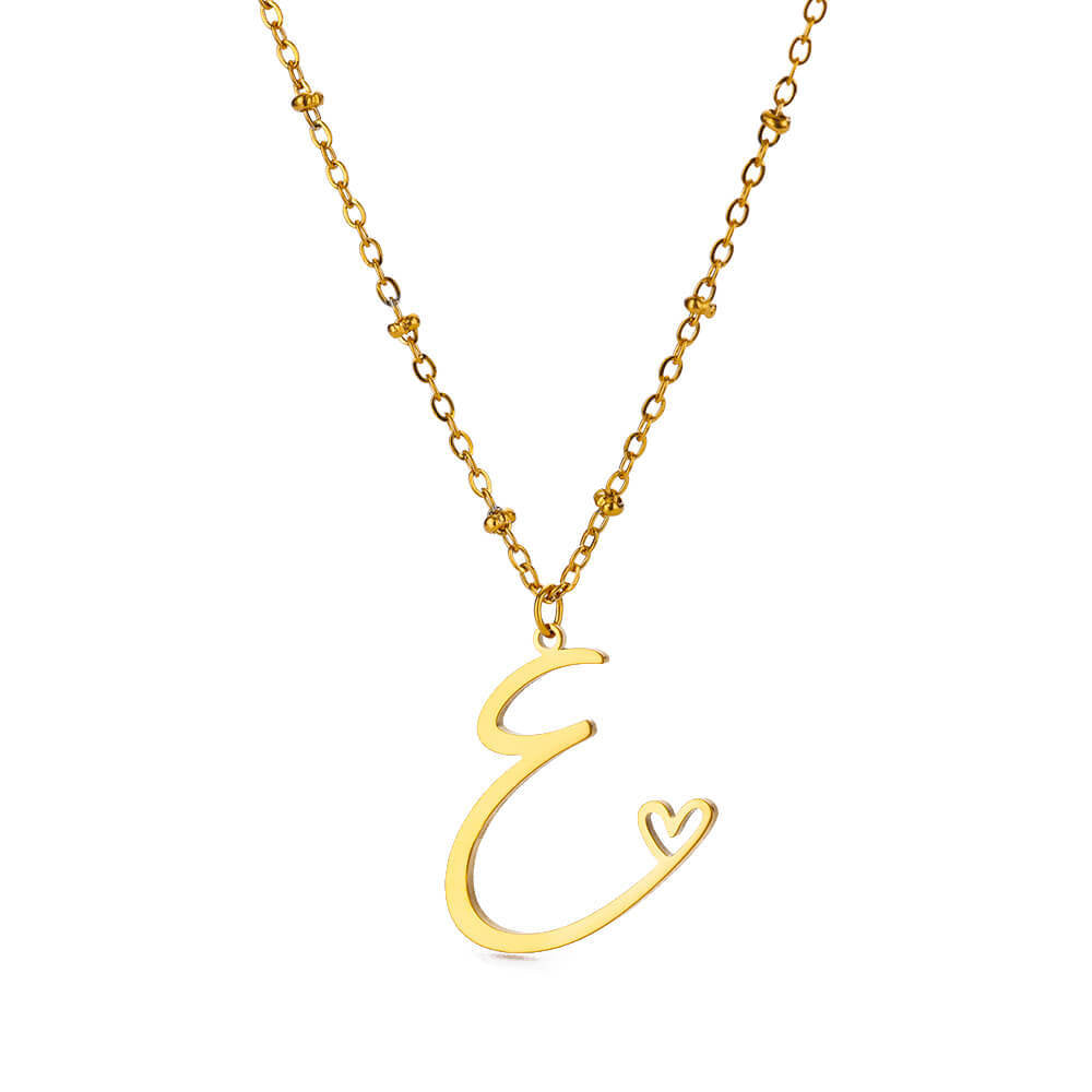 Calligraphic Letter Necklace [304 Stainless Steel]