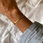 Flat Snake Chain Bracelet [ Stainless Steel, 14K Gold Plated]