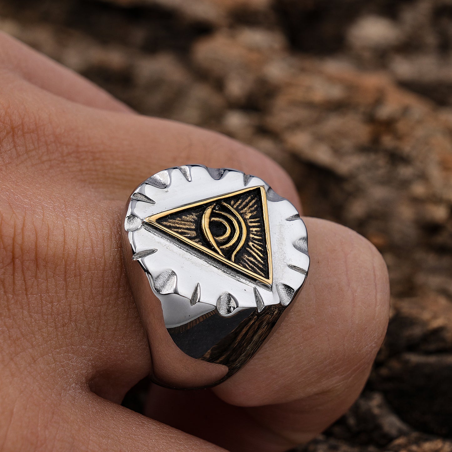 Retro Eye 304 Stainless Steel Men'S Rings