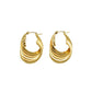 Geometric Solid Color  Hoop Earrings [304 Stainless Steel,18K Gold Plated]