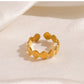 Beach Plating Shell Open Ring [304 Stainless Steel 18K Gold Plated]