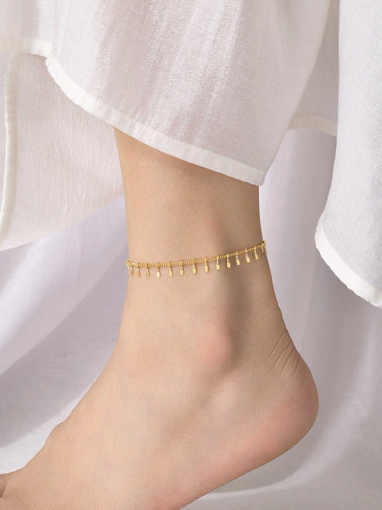 Blade Anklet [201 rustfrit stål, 18 k guldbelagt]