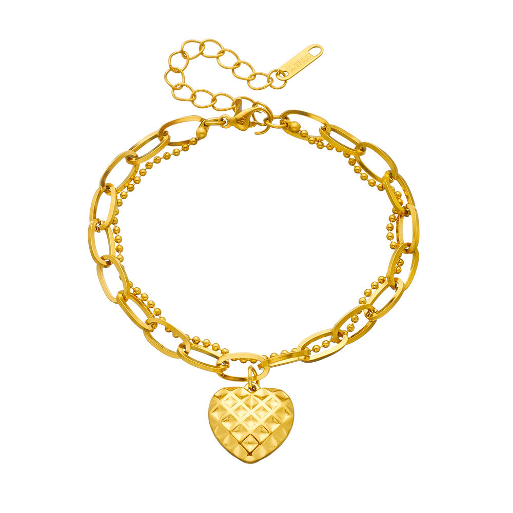 Various Heart Shape Chain Bracelets [Stainless Steel]