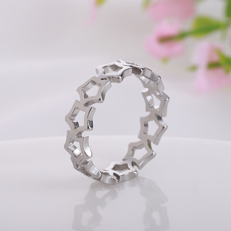 pastoral flower stainless steel polishing rings