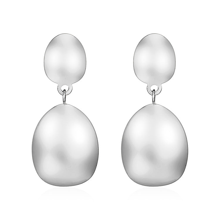 Oval Drop Earrings [304 Stainless Steel,18K Gold Plated]