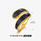 Retro Novelty Enamel Resin Ring [304 Stainless Steel 18K Gold Plated]