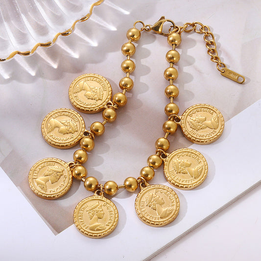 Pulsera de monedas [304 acero inoxidable]