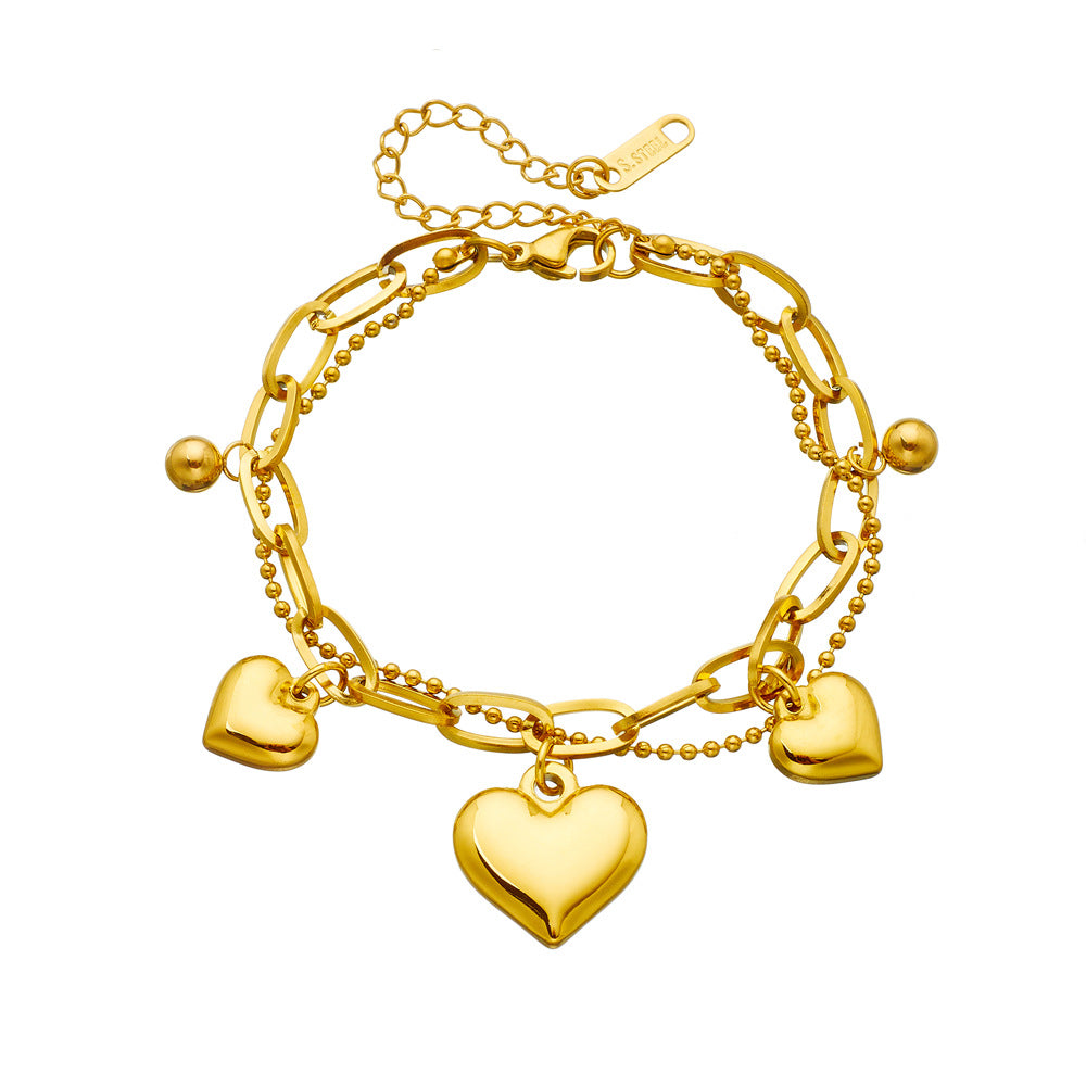 Various Heart Shape Chain Bracelets [Stainless Steel]