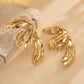 Flower Wings Earrings [304 Stainless Steel,18K Gold Plated]