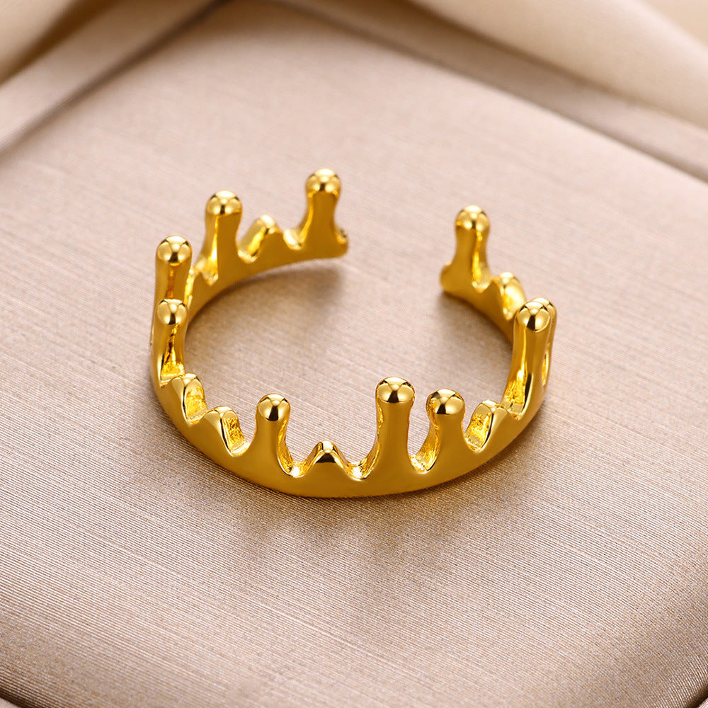 Mix Designs Ring [304 Stainless Steel 18K Gold Plated]