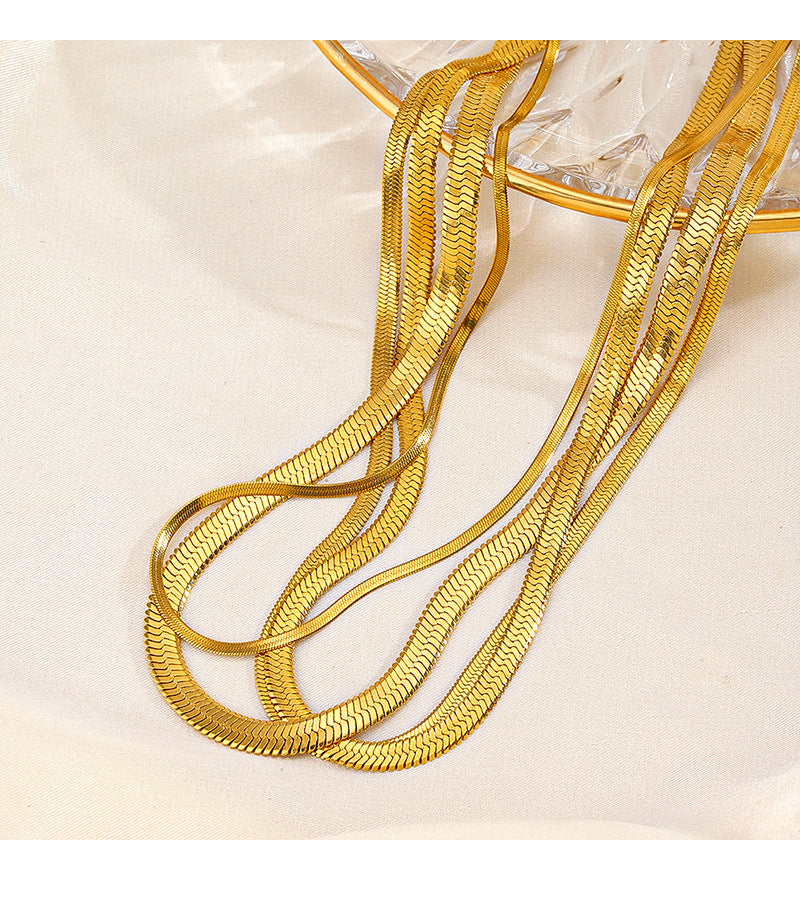 Snake Chain Necklace [304 Stainless Steel,18K Gold Plated]