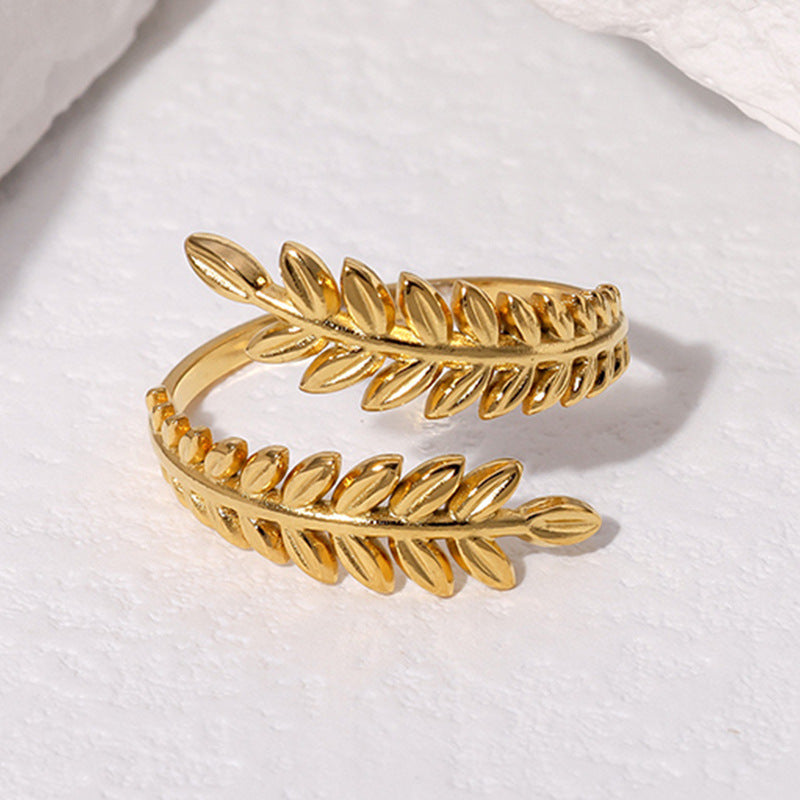 Leaf Ring [304 Stainless Steel 18K Gold Plated]