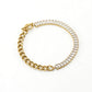 Rhinestones Chain Bracelet/Necklace [304 Stainless Steel, 18K Gold Plated]