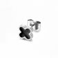 fashion four leaf clover stainless steel enamel ear studs 1 piece