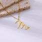 Calligraphic Letter Necklace [304 Stainless Steel]