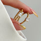 Shiny Geometric Ring [304 Stainless Steel Zircon 18K Gold Plated]