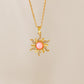 Sun Opal Pendant Necklace  [304 Stainless Steel]