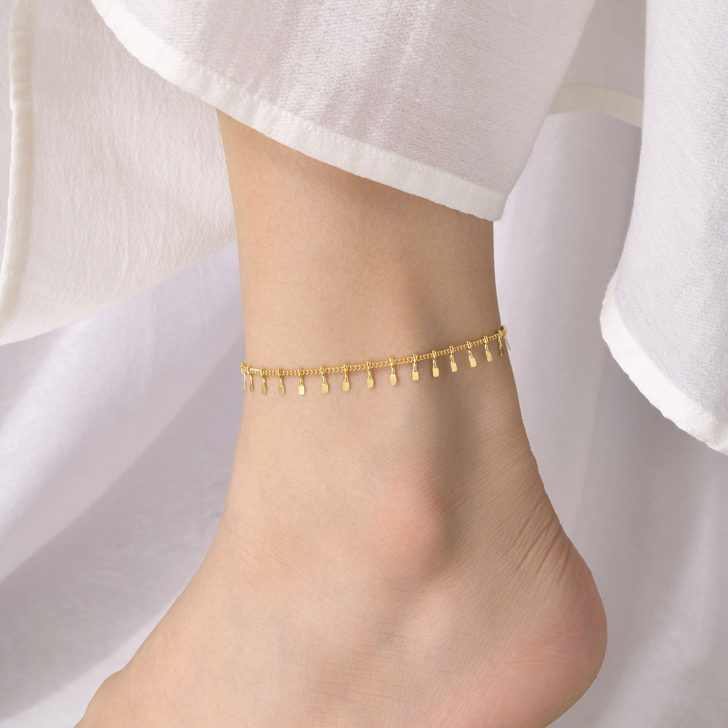 Leaves Anklet [201 Stainless Steel, 18K Gold Plated]