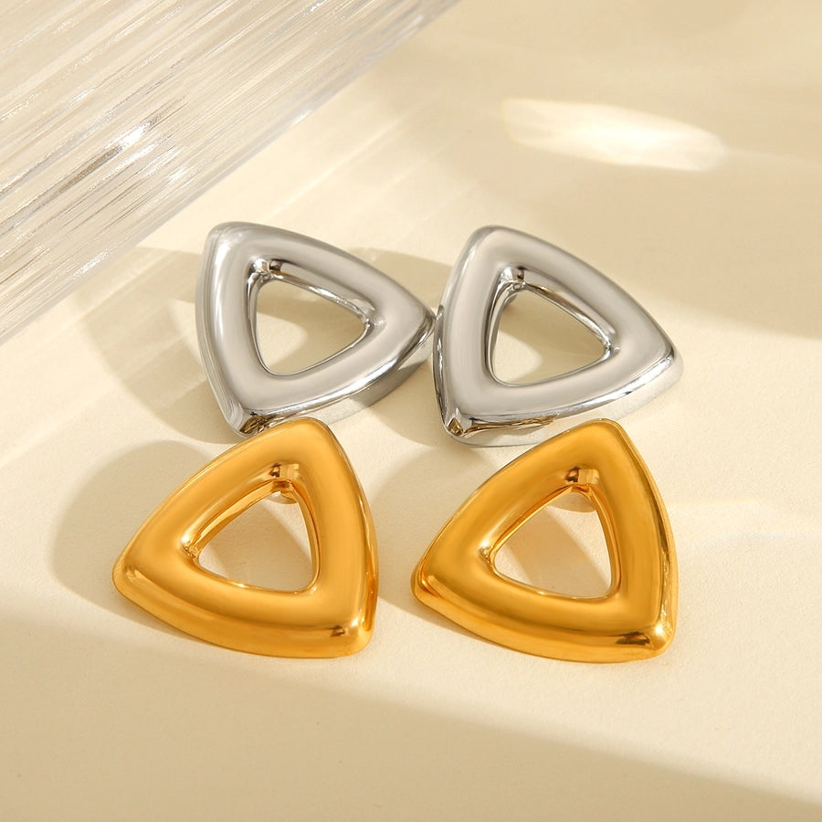 Triangle Earrings [304 Stainless Steel,18K Gold Plated]