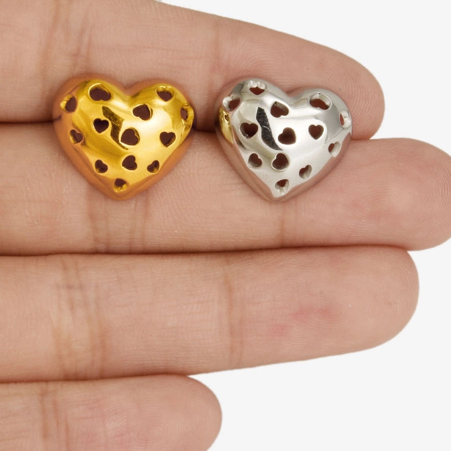 Heart Holes Earrings [304 Stainless Steel]