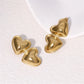 Double Heart Shape Earrings [304 Stainless Steel,18K Gold Plated]