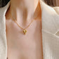 Heart Shape Pendant Necklace [304 Stainless Steel,18K Gold Plated]