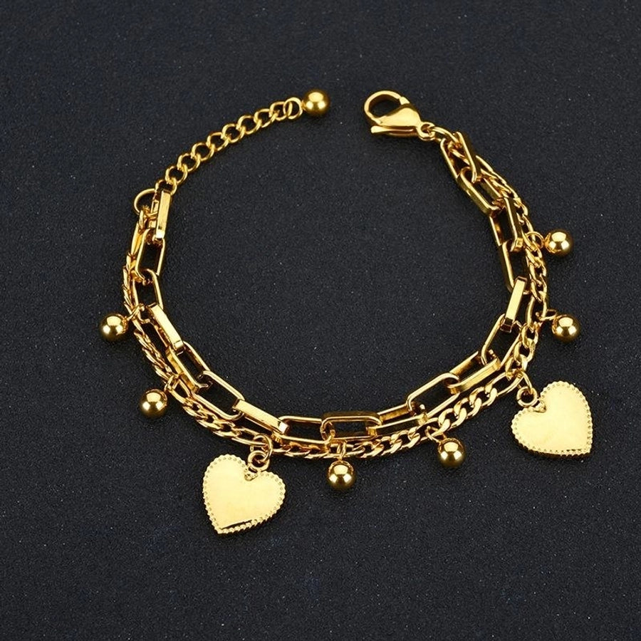 Chain Charms Bracelets [304 Stainless Steel, 18K Gold Plated]