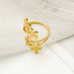 Elegant Plating Flower Ring [304 Stainless Steel 14K Gold Plated]