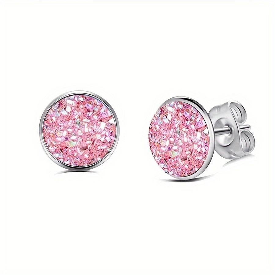 Colored Acrylic Stud Earrings [304 Stainless Steel]