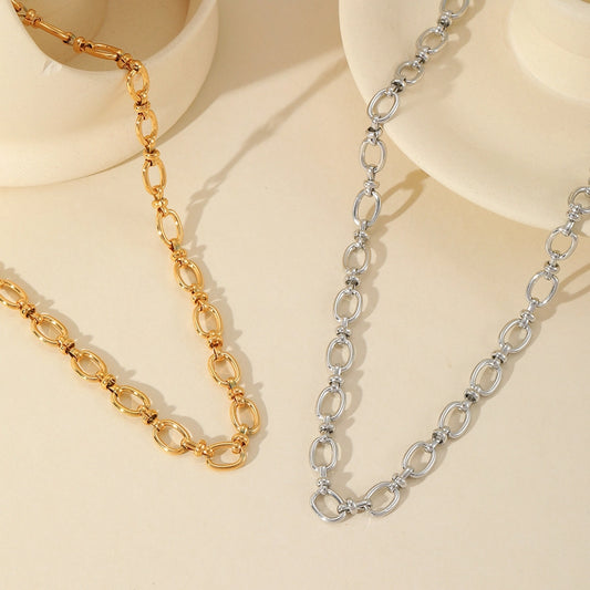 Cable Chain Necklace  [304 Stainless Steel,18K Gold Plated]