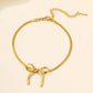 Cute Bow Knot Anklet [304 Stainless Steel, 18K Gold Plated]