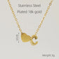 Letter Heart Shape Pendant Necklace [304 Stainless Steel,18K Gold Plated]