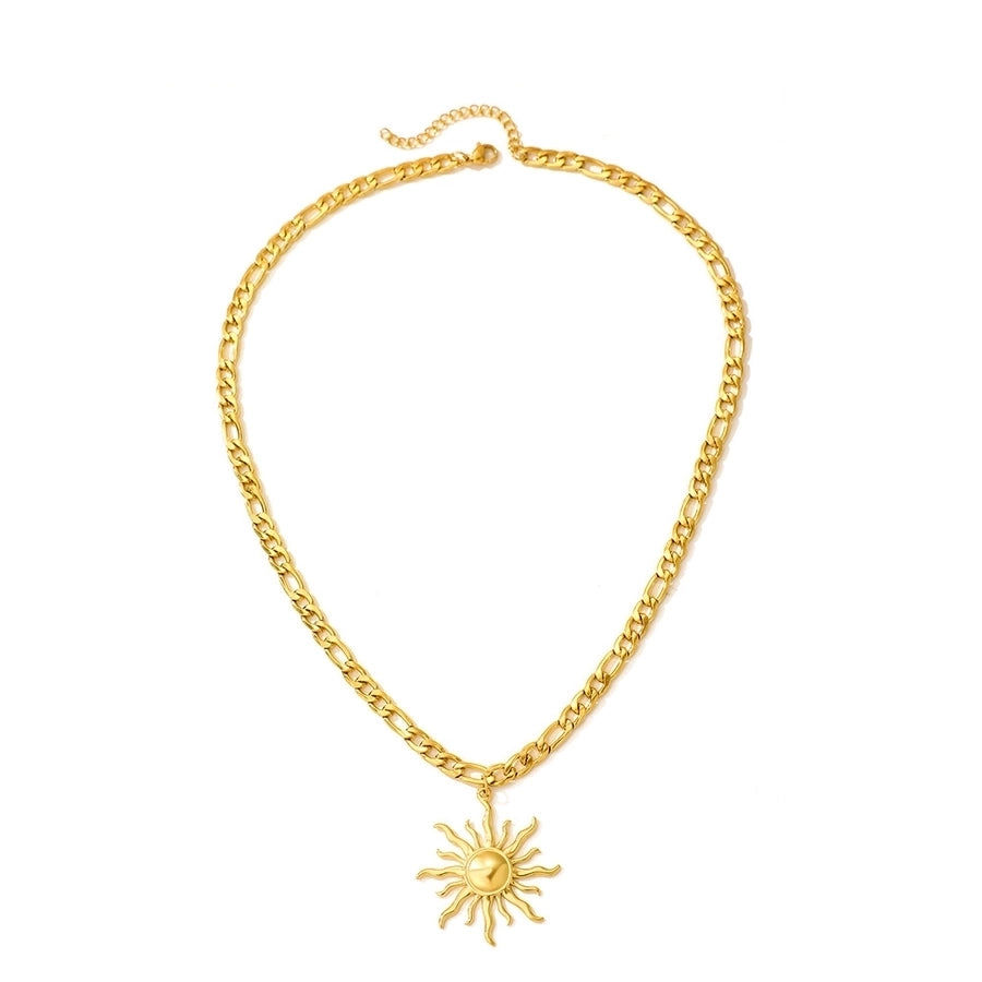 Sun Necklace [304 Stainless Steel,18K Gold Plated]