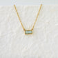 Modern Style RectangleZircon Necklace [304 Stainless Steel,18K Gold Plated]